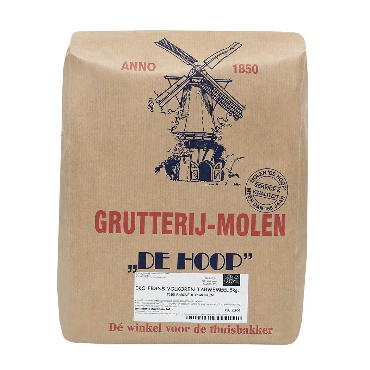Best Molen de Hoop EKO Franse Volkoren Tarwemeel T150 5kg