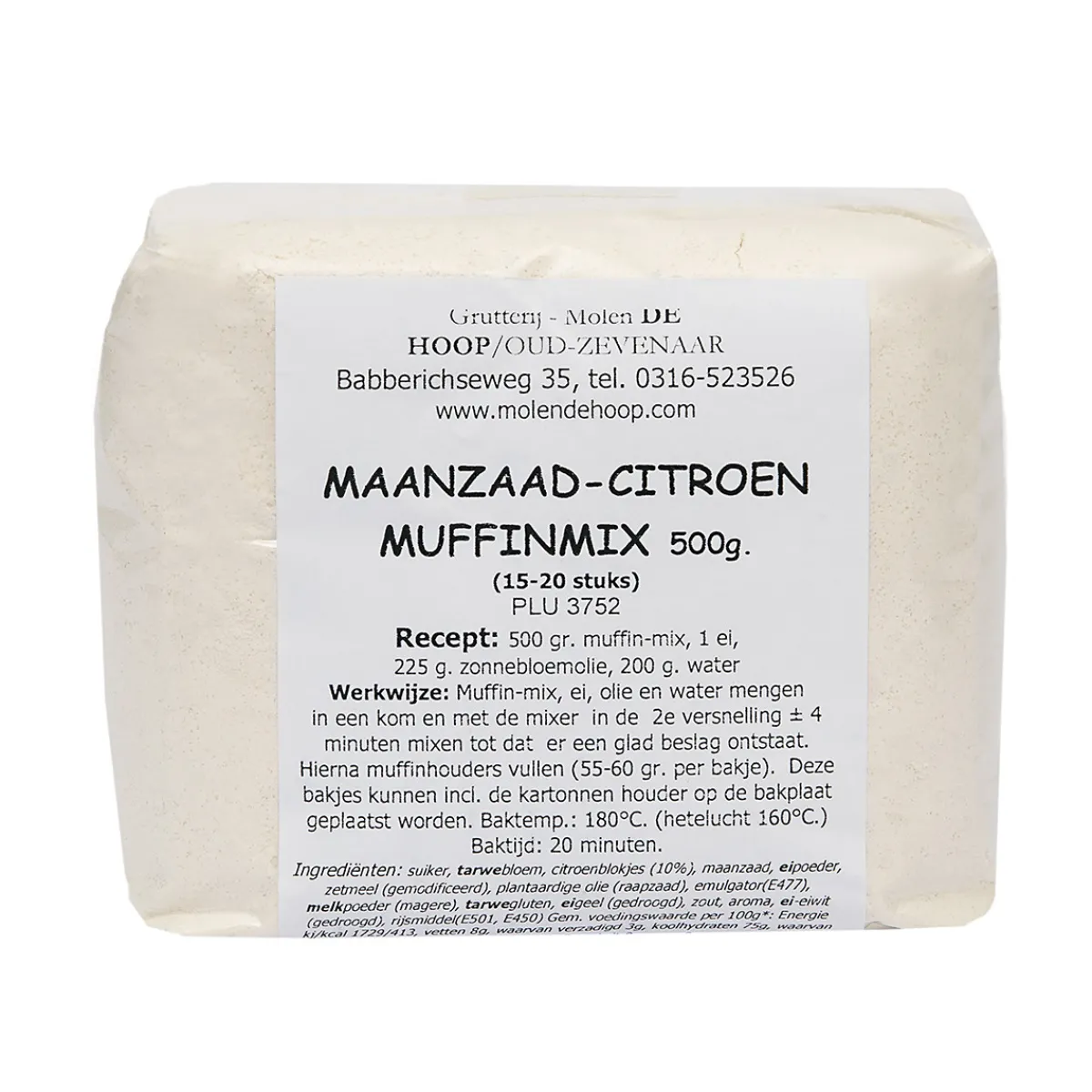 Discount Molen de Hoop Muffin-mix Maanzaad-Citroen 500gr