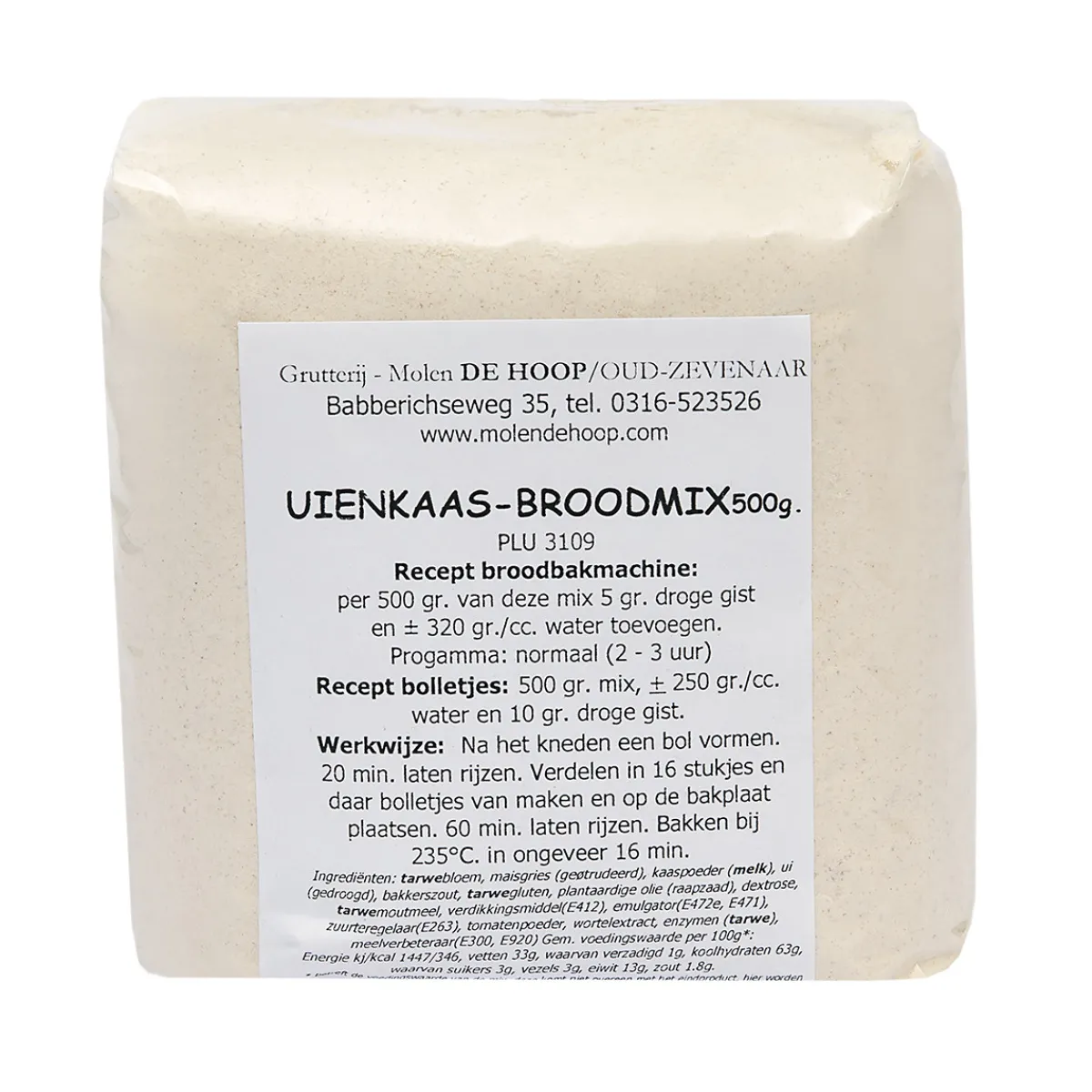 Online Molen de Hoop Uien/Kaas Broodmix 500gr