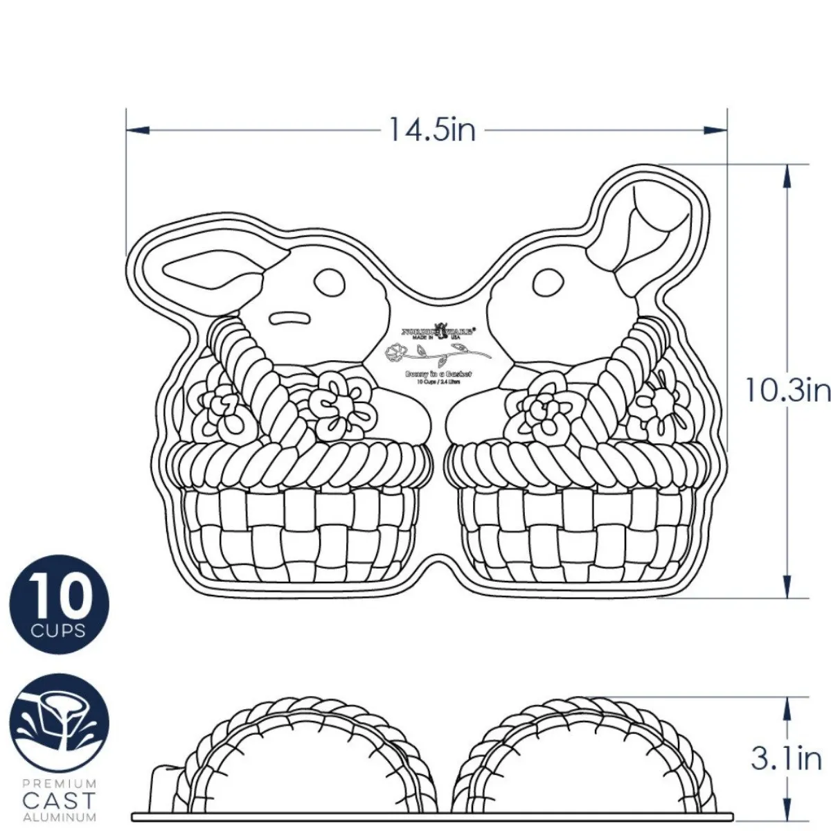Discount Nordic Ware Paashaas in Mandje Bakvorm