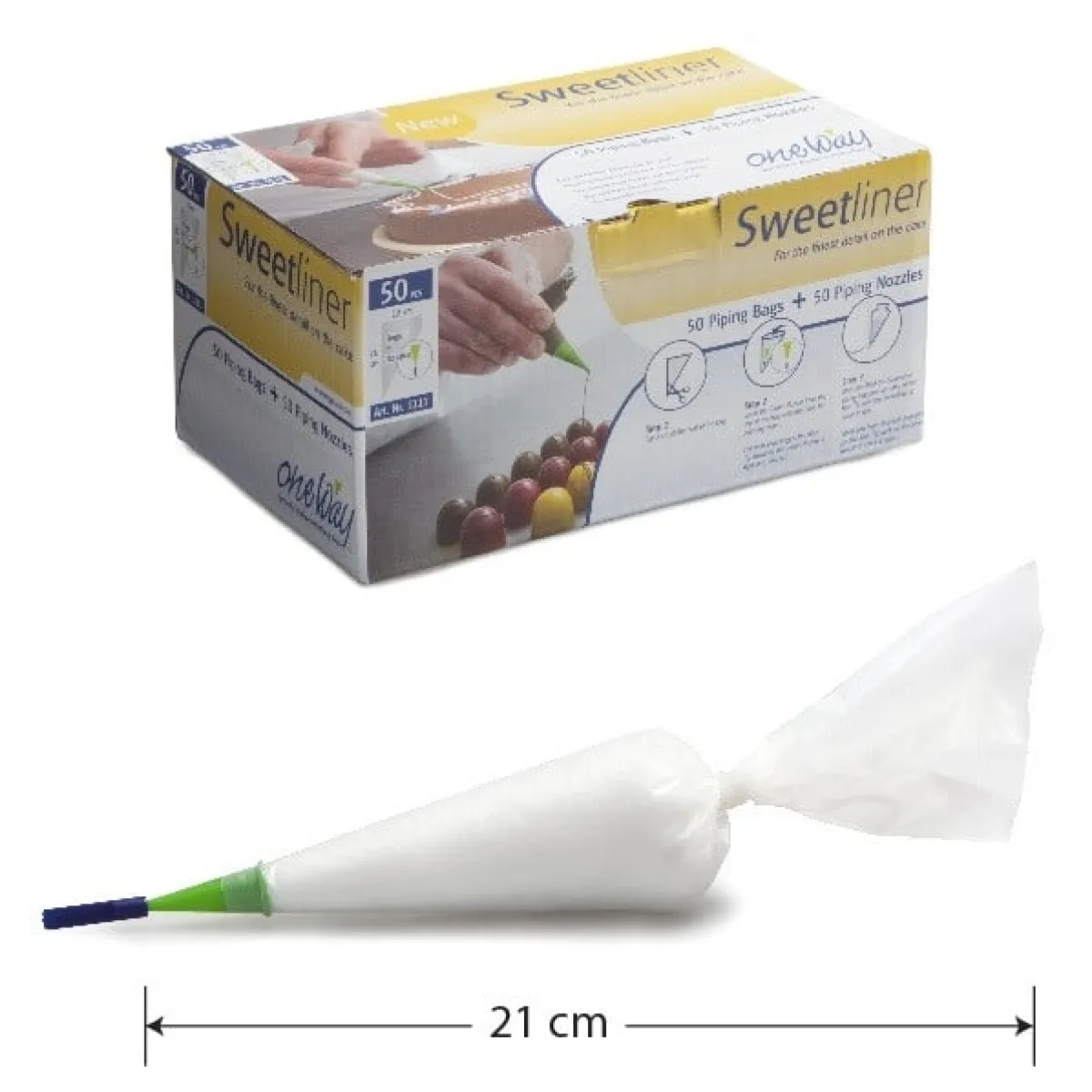 Clearance One Way Wegwerp Spuitzak (Cornetje) Transparant 50x 21x12cm