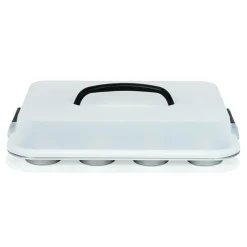 Sale Patisse Muffinvorm Silver-Top 12 Vaks met Draagdeksel 35cm