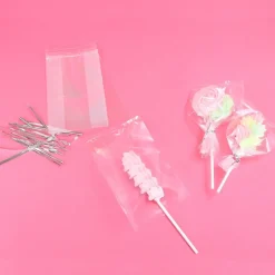Best PME Lollipop zakjes met zilveren strikjes 15x9,5cm 25st.