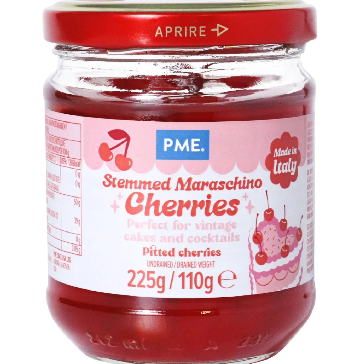 Outlet PME Maraschino Kersen met Steel op Siroop 225g