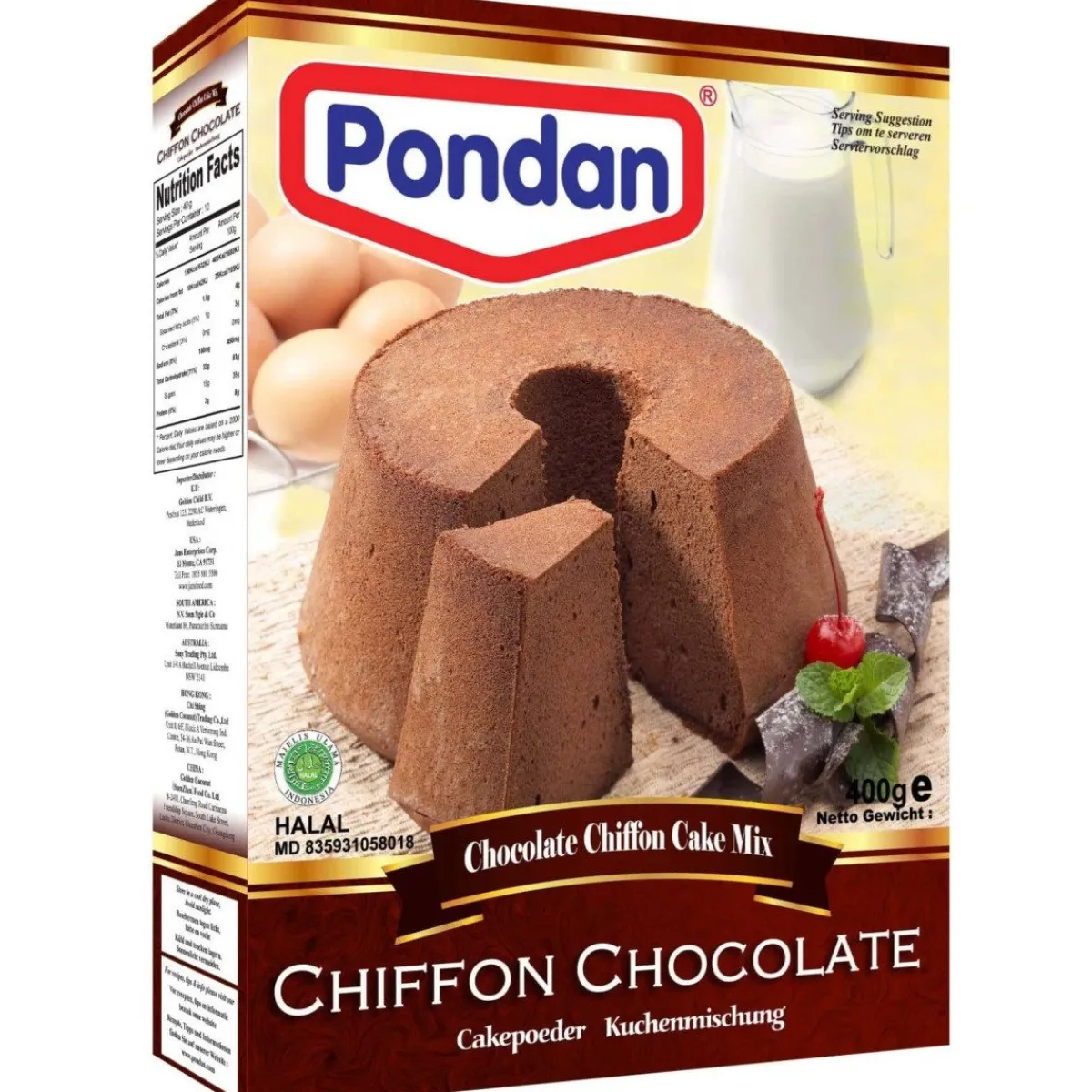 Online Pondan Cakemix Chiffon Chocolade 400g