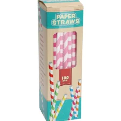 Clearance Overig Rietjes Gekleurd Papier 19cm 100st.