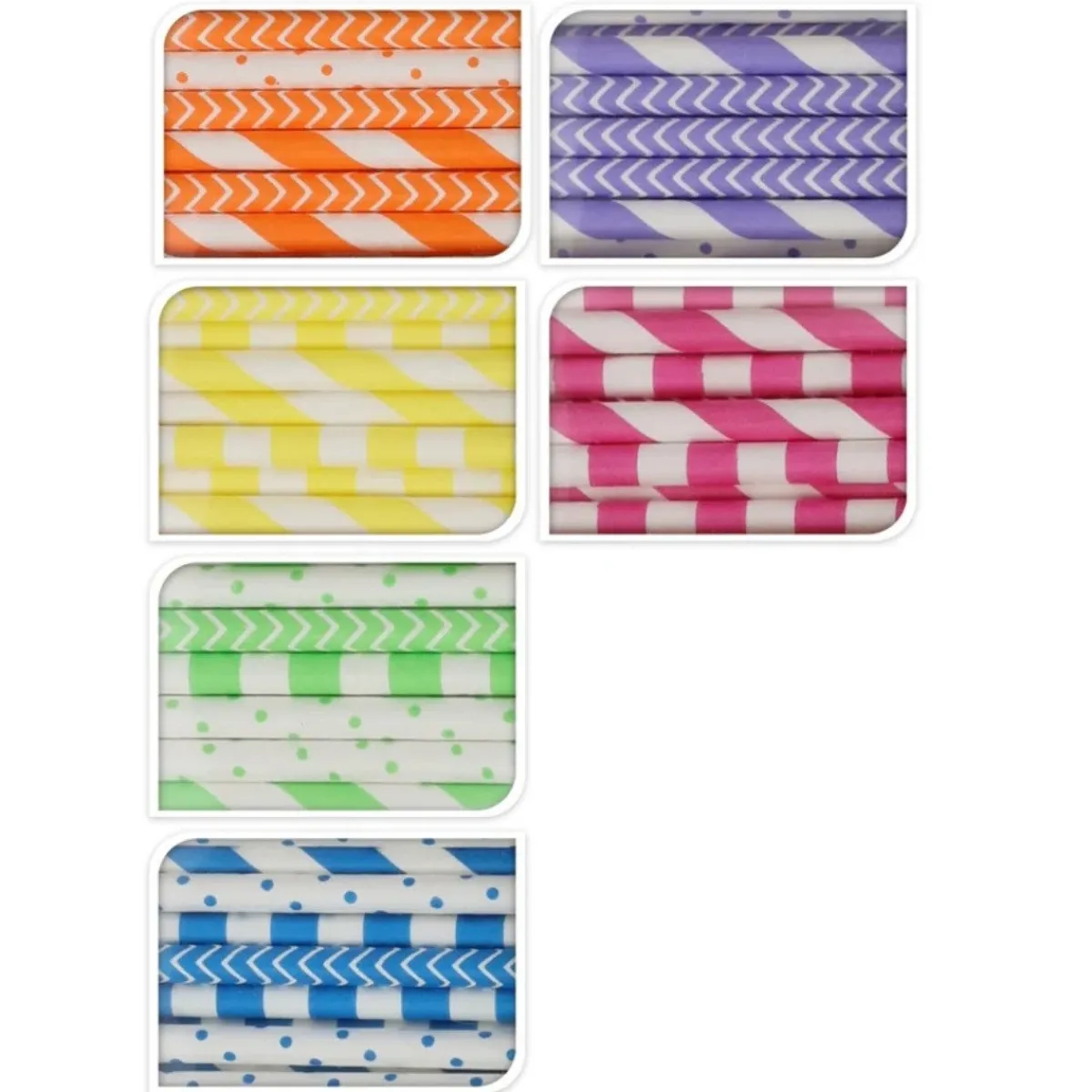 Clearance Overig Rietjes Gekleurd Papier 19cm 100st.