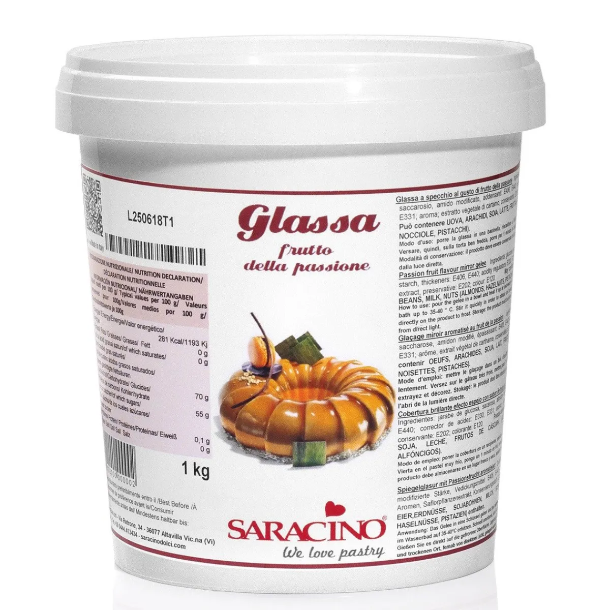 Hot Saracino Mirror Glaze Passievrucht 1kg