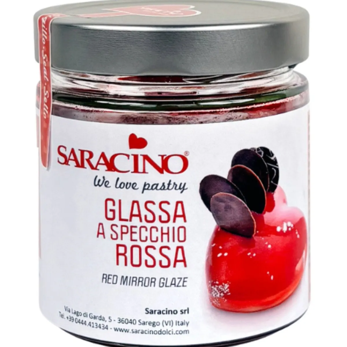 Discount Saracino Mirror Glaze Rood 350g