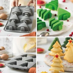 New Decora Siliconen Bakvorm Kerstbomen 30x17x3(h) cm