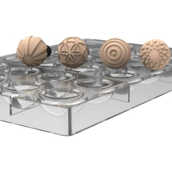 Best Silikomart Bonbonvorm Rond (24) + Choco Stamps (4) Ø3,1cm