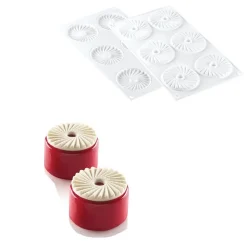 Discount Silikomart Siliconen Bakvorm Plissé (6x) Ø7,5x0,8cm