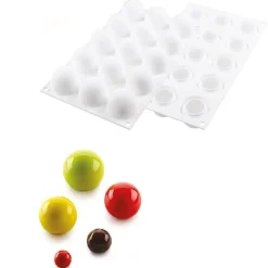 Clearance Silikomart Siliconen Bakvorm Bol (15x) Ø4,2x3,6cm
