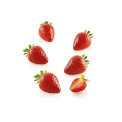 New Silikomart Siliconen Bakvorm Aardbei (15x) 4,8cm +cutter