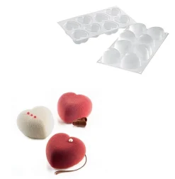 Online Silikomart Siliconen Bakvorm Hart (8x) 6,3x6,5x3,9cm+cutter