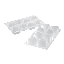 Online Silikomart Siliconen Bakvorm Hart (8x) 6,3x6,5x3,9cm+cutter