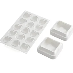 Discount Silikomart Siliconen Kit Hartjes (15) 4,5x4,4cm / 10x10cm