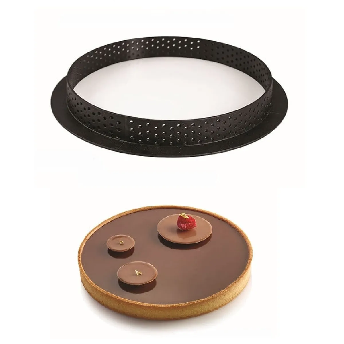 New Silikomart Taartring Exoglass Geperforeerd Ø19x2cm