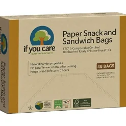 Sale If You Care Snack/Broodzak Ongebleekt Papier 19x16,2x5,7cm 48st.