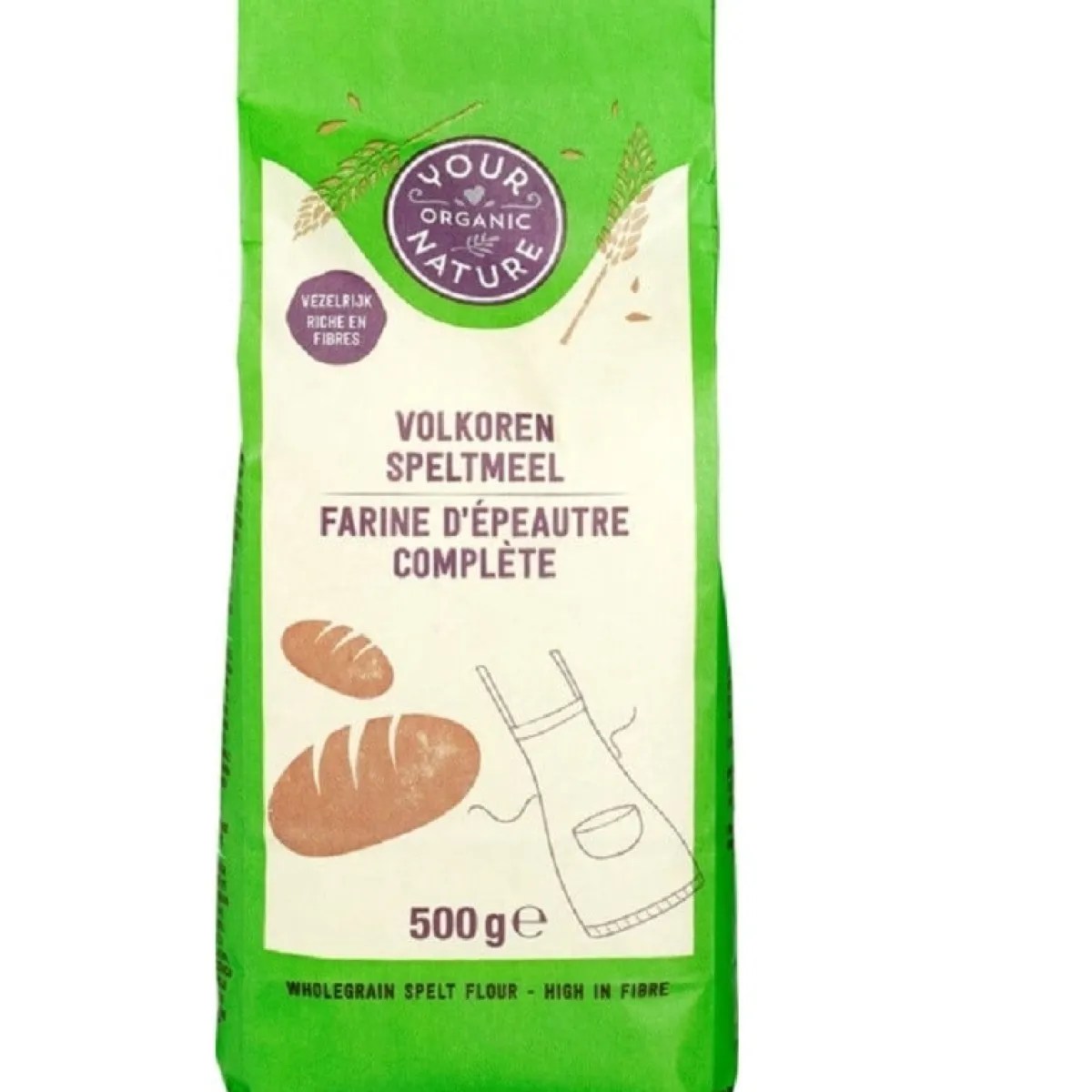 Hot Your Organic Nature Speltmeel Volkoren Biologisch 500g