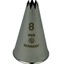 Overig Spuitmondje gekarteld 8 Tands RVS 8mm