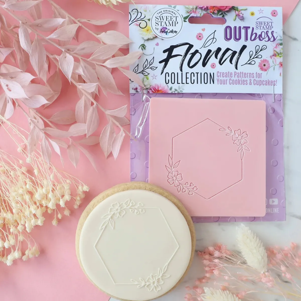 New Sweet Stamp Outboss Floral Hexagon Frame