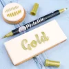 Hot Sweet Stamp Stift Eetbare Inkt Dubbelzijdig Metallic Goud