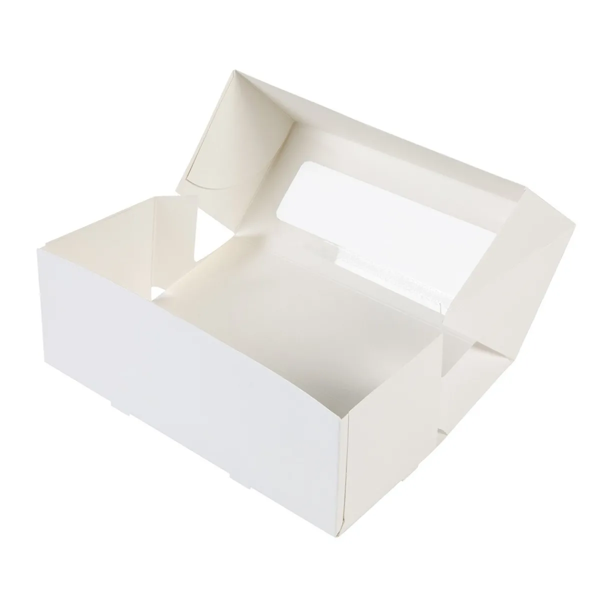Outlet BrandNewCake Taartdoos met venster 26x12x7cm. Wit 50st