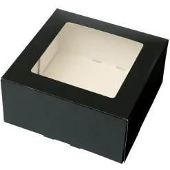 BrandNewCake Taartdoos met venster 19x19x9cm. Zwart 50st