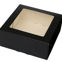 Clearance BrandNewCake Taartdoos met venster 21x21x9cm. Zwart 50st