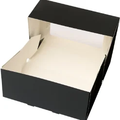 BrandNewCake Taartdoos met venster 21x14x9cm. Zwart 3st