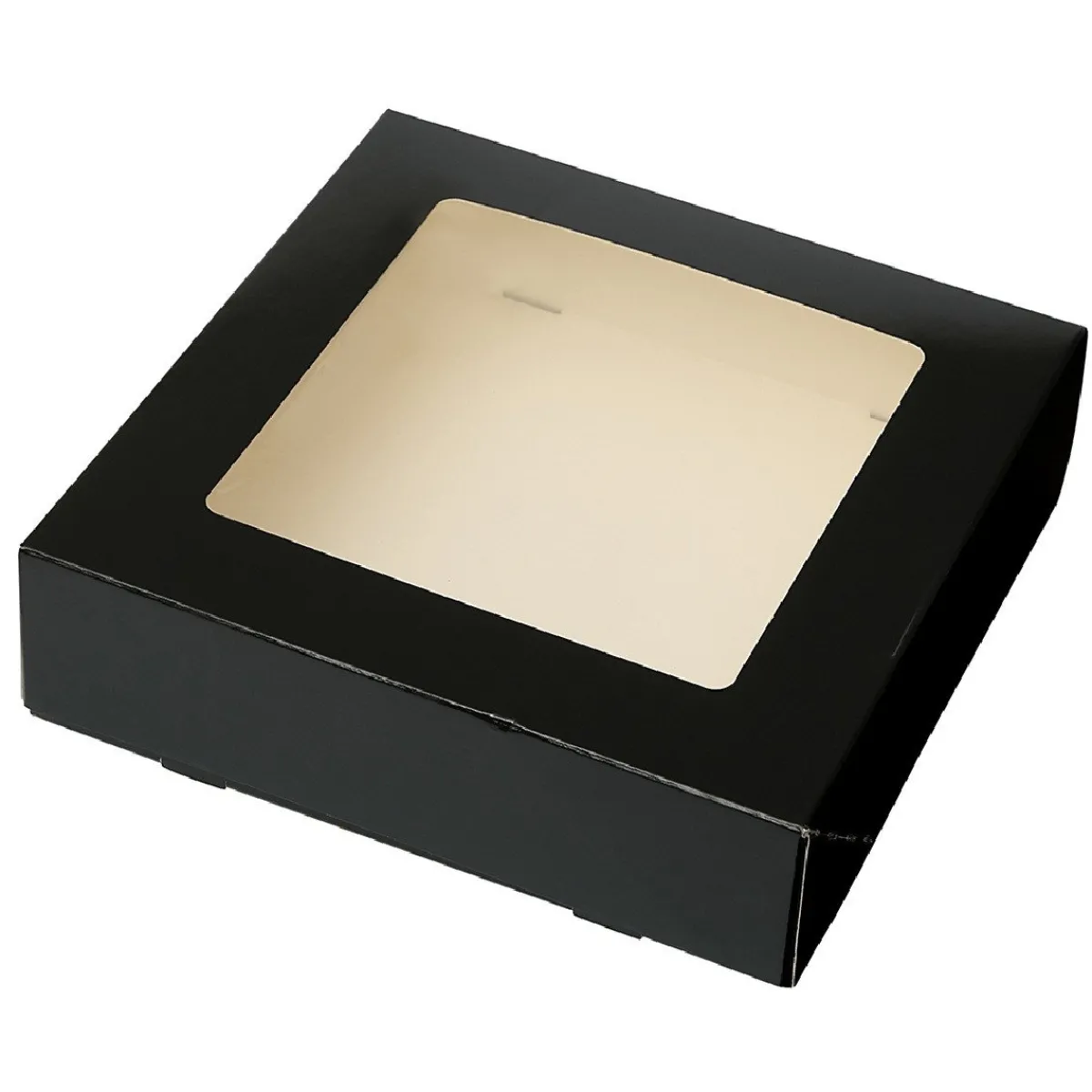 Best BrandNewCake Taartdoos met venster 19x19x5cm. Zwart 3st