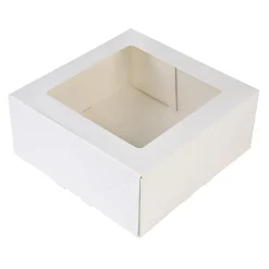 Best BrandNewCake Taartdoos met venster 21x21x9cm. Wit 50st