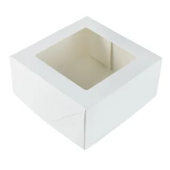 Outlet BrandNewCake Taartdoos met venster 19x19x9cm. Wit 3st