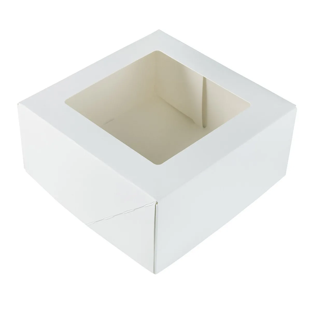 Outlet BrandNewCake Taartdoos met venster 19x19x9cm. Wit 3st
