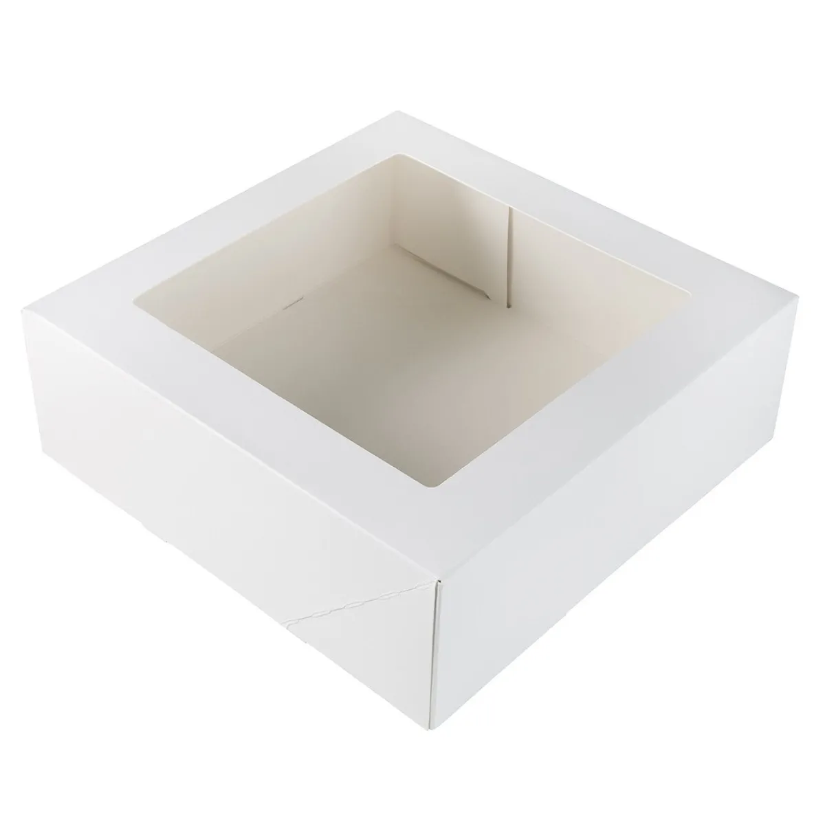 Outlet BrandNewCake Taartdoos met venster 26x26x9cm. Wit 50st