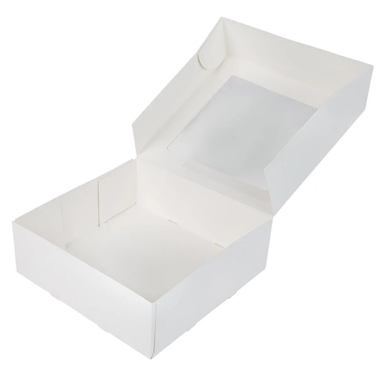Outlet BrandNewCake Taartdoos met venster 26x26x9cm. Wit 50st