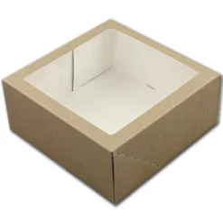 Sale BrandNewCake Taartdoos met venster 21x21x9cm. Kraft 50st