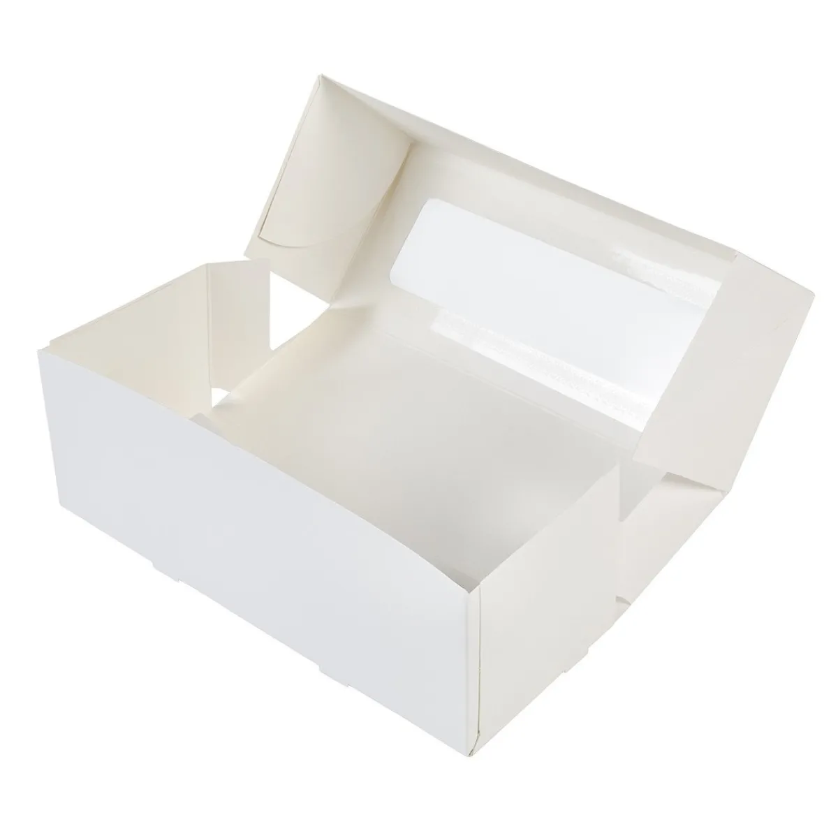 Sale BrandNewCake Taartdoos Slof met venster 25x10x9cm. Wit 3st