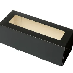 Best BrandNewCake Taartdoos Slof met venster 25x10x9cm. Zwart 3st