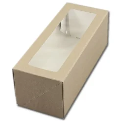 Clearance BrandNewCake Taartdoos Slof met venster 25x10x9cm. Kraft 3st