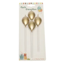 Outlet BrandNewCake Taartkaarsjes Ballonnen Goud 4st