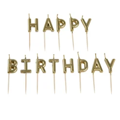Best Overig Taartkaarsjes Happy Birthday Goud