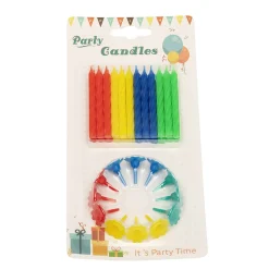 Outlet BrandNewCake Taartkaarsjes Multi 24st + 12 houders