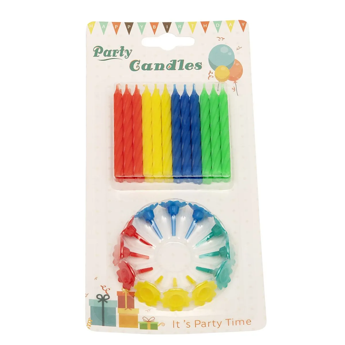 Outlet BrandNewCake Taartkaarsjes Multi 24st + 12 houders