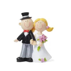 Sale Overig Taarttopper Bruidspaar met Boeket Komisch Polystone 9cm