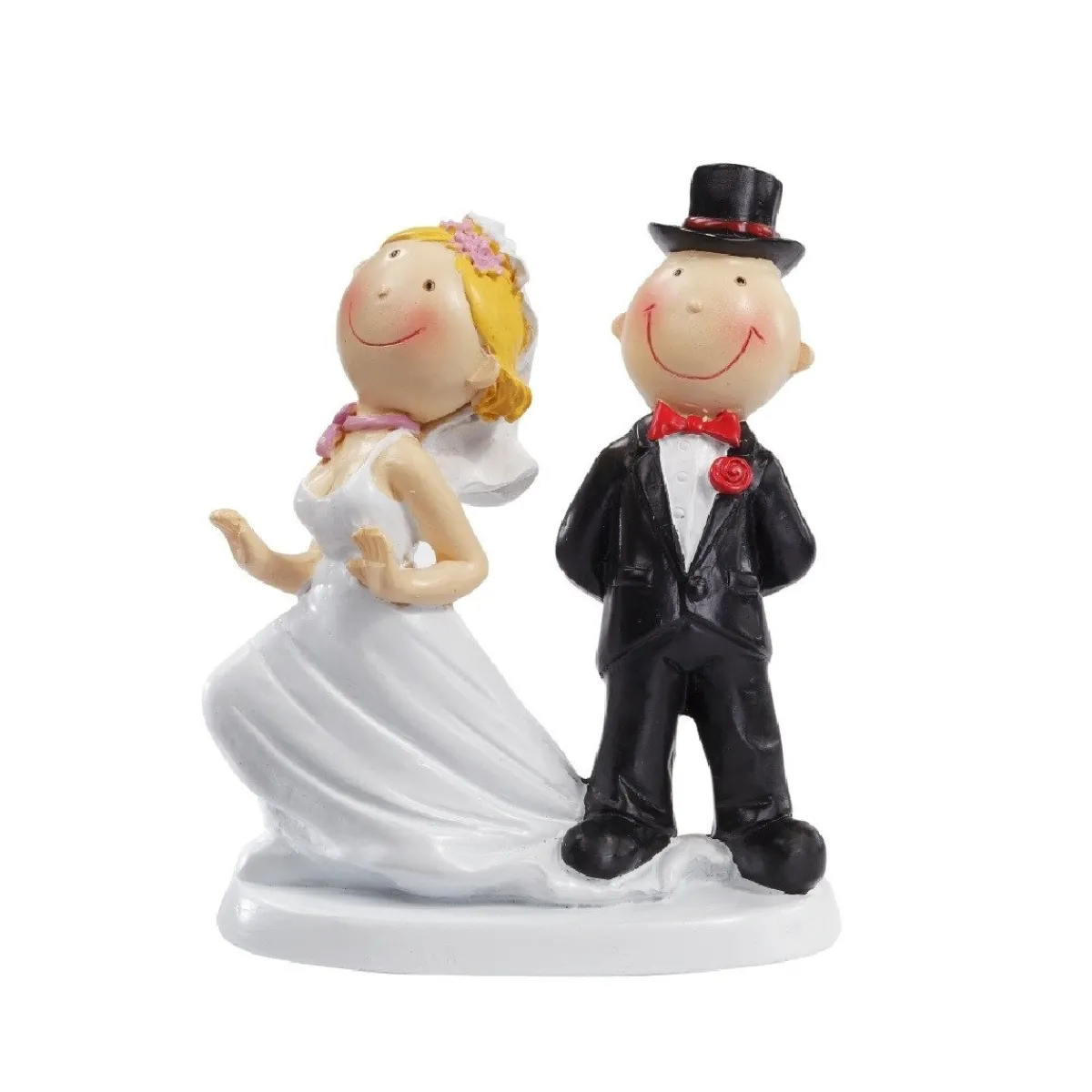 Best Overig Taarttopper Bruidspaar Op Jurk Staan Komisch Polystone 9cm