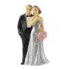 Clearance Overig Taarttopper Bruidspaar Zilver Polystone 10cm**