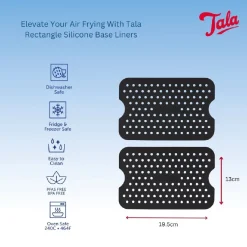 Best Tala Siliconen Inlegvel Airfryer Rechthoek 19,5x13cm Set/2