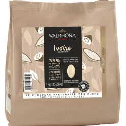 Online Valrhona Chocolade Druppels Wit Ivoire (35%) 1kg